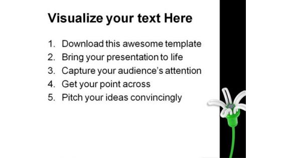 Renewable Energy Flower Lamp Environment PowerPoint Themes And PowerPoint Slides 0411