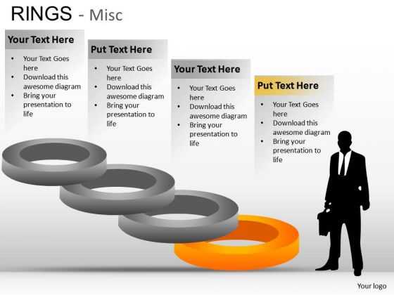 Ring Charts For PowerPoint Showing Steps Ppt Diagram Slides