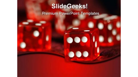 Risk Dices Business PowerPoint Template 0610