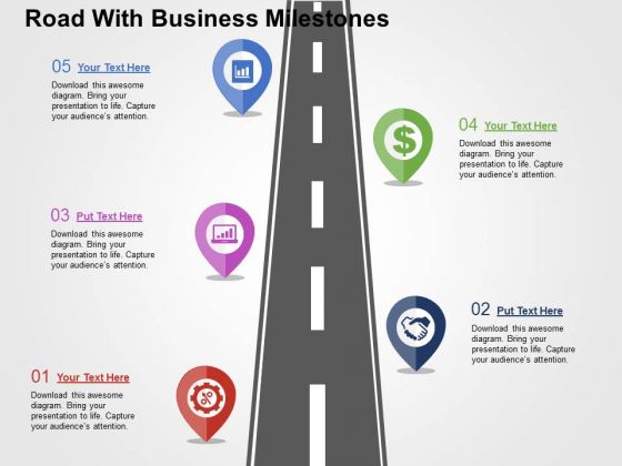 Road With Business Milestones PowerPoint Templates
