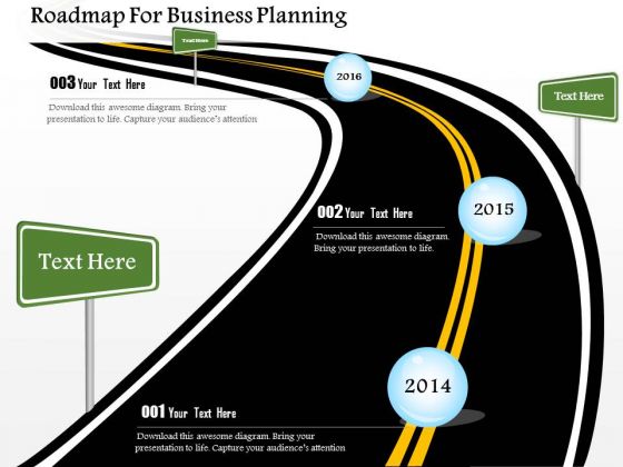 Roadmap For Business Planning PowerPoint Template