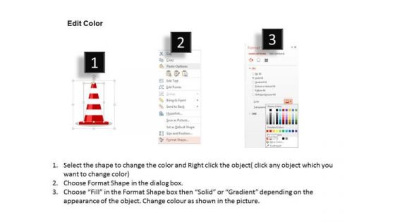 Roadmap With Traffic Cones PowerPoint Template