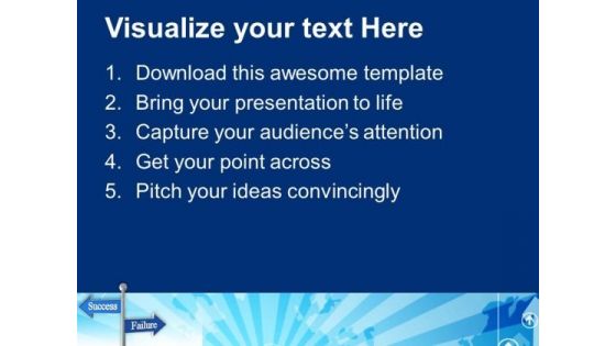 Roadsign Of Success And Failure PowerPoint Templates Ppt Backgrounds For Slides 0113
