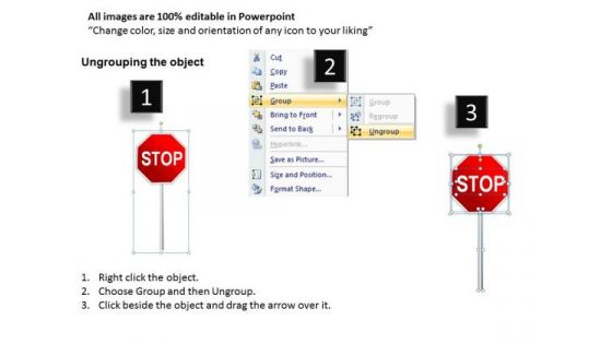 Roadway Red Stop Signs PowerPoint Slides And Editable Ppt Templates
