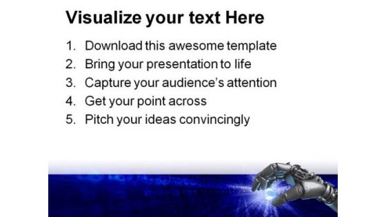 Robot Hand And Earth Globe PowerPoint Templates And PowerPoint Backgrounds 0311