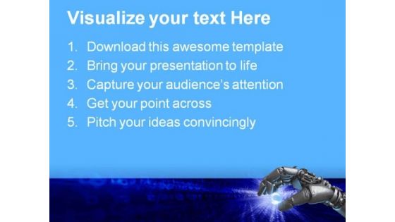Robot Hand And Earth Globe PowerPoint Themes And PowerPoint Slides 0311