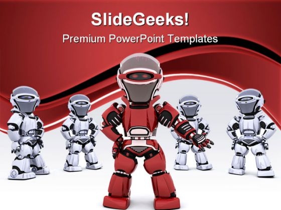 Robot Leading Team Leadership PowerPoint Templates And PowerPoint Backgrounds 0711
