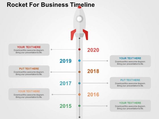Rocket For Business Timeline PowerPoint Template