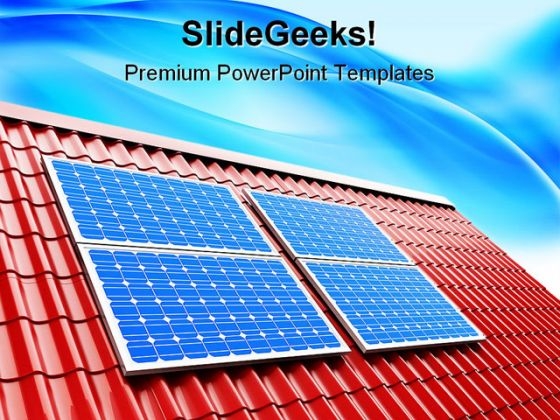 Roof Solar Panels Technology PowerPoint Themes And PowerPoint Slides 0211