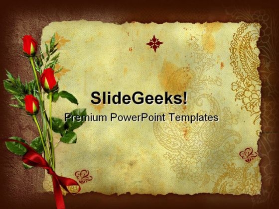 Roses Background Beauty PowerPoint Template 0610