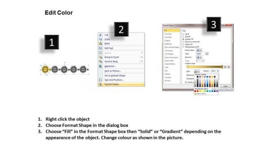Round Implementation Of 5 Steps Involved Process Electrical Schematic PowerPoint Templates