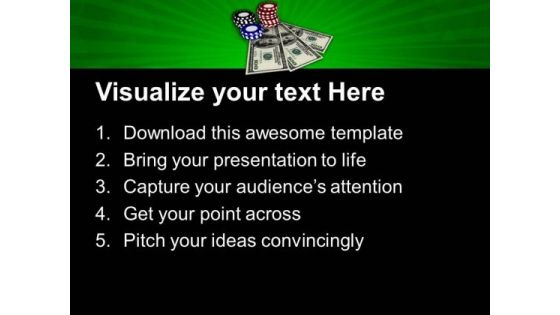 Royal Flush Game In Casino PowerPoint Templates Ppt Backgrounds For Slides 0413