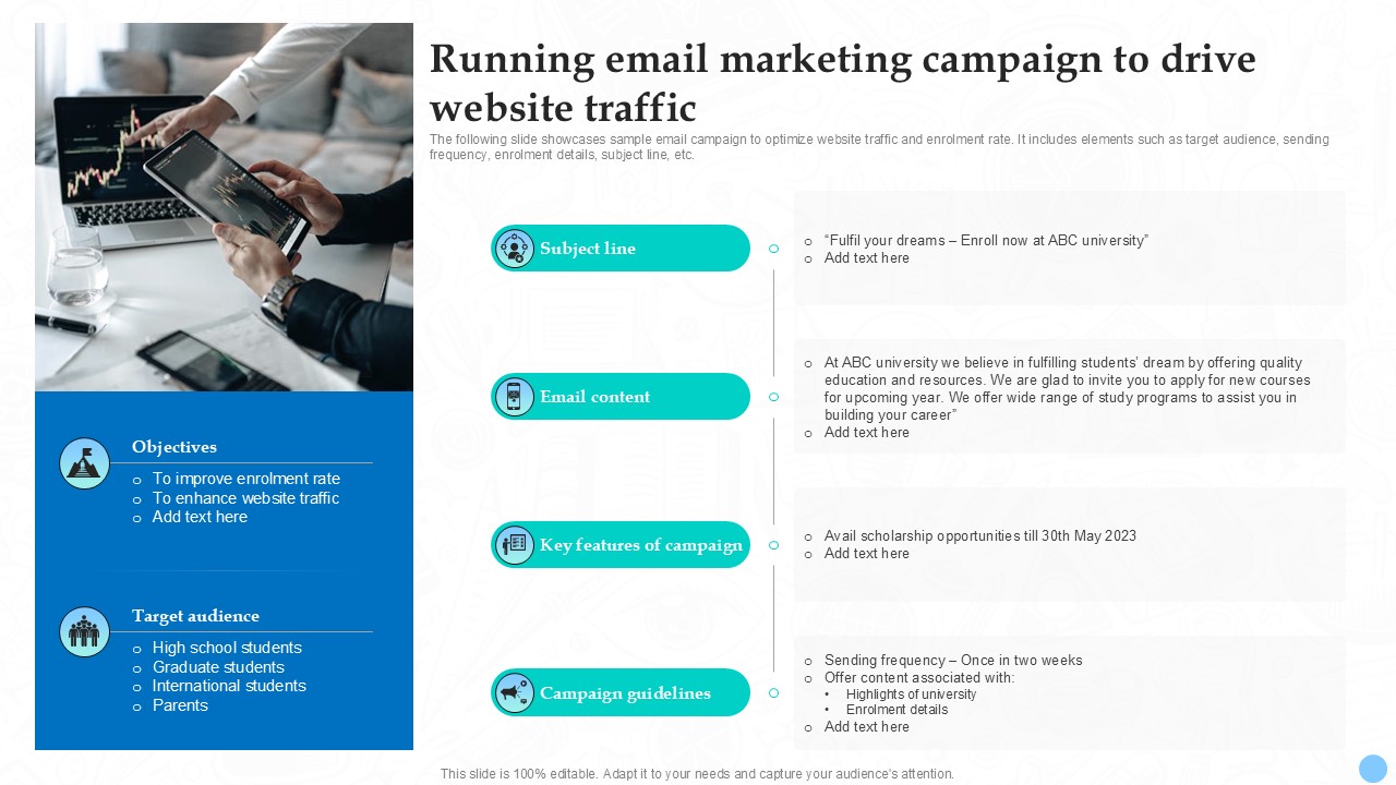Running Email Marketing Campaign To Drive Higher Education Ppt Slides Strategy SS V