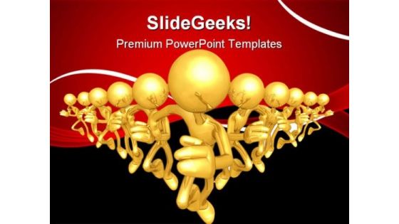 Running Team Leadership PowerPoint Templates And PowerPoint Backgrounds 0611