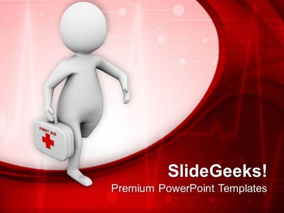 Running To Give Medical Aid PowerPoint Templates Ppt Backgrounds For Slides 0513