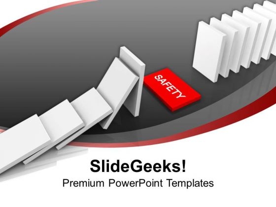 Safety Dominoes Strategy Business PowerPoint Templates Ppt Backgrounds For Slides 0113