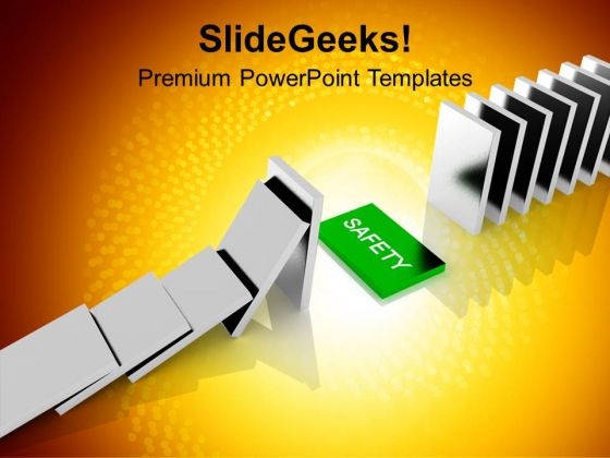 Safety Dominos Business Security PowerPoint Templates Ppt Backgrounds For Slides 1212