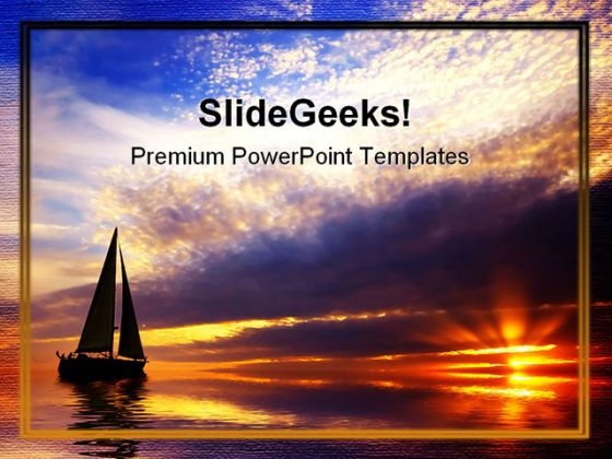 Sailing Sunset Nature PowerPoint Template 1110