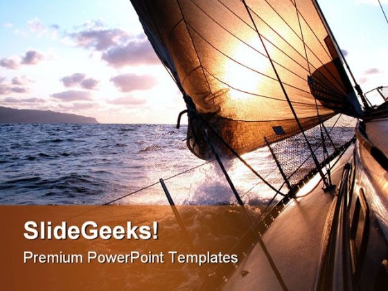 Sailing Sunset Nature PowerPoint Templates And PowerPoint Backgrounds 0811
