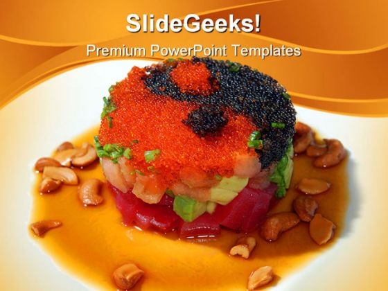 Salad Of Caviar Vegetable Food PowerPoint Themes And PowerPoint Slides 0211