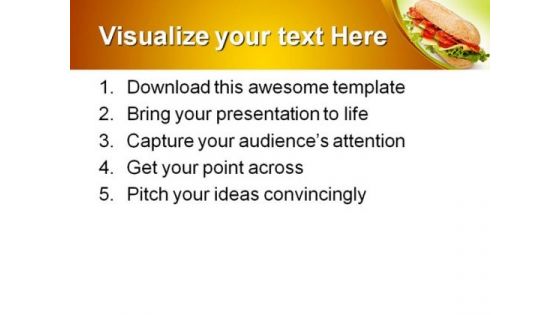 Salami Submarine Sandwich Food PowerPoint Templates And PowerPoint Backgrounds 0211