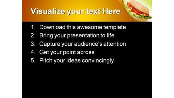 Salami Submarine Sandwich Food PowerPoint Templates And PowerPoint Backgrounds 0211