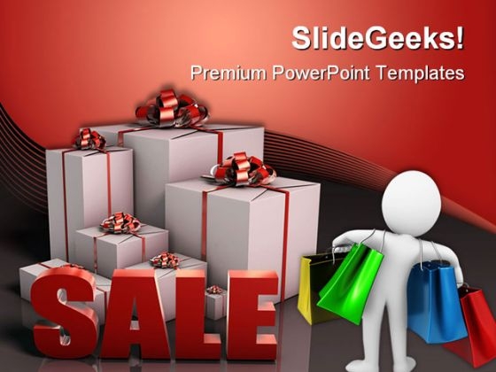 Sale Sign With Gift Boxes Shopping Lifestyle PowerPoint Themes And PowerPoint Slides 0511