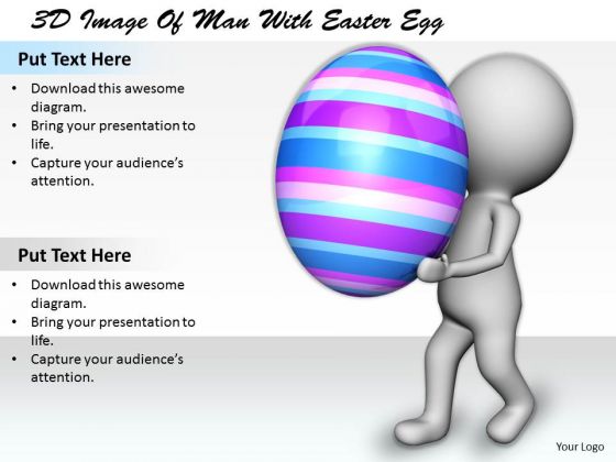Sales Concepts 3d Image Of Man With Easter Egg Characters