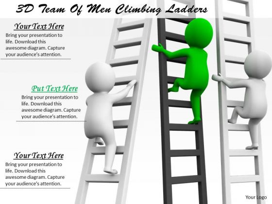 Sales Concepts 3d Team Of Men Climbing Ladders Business Statement
