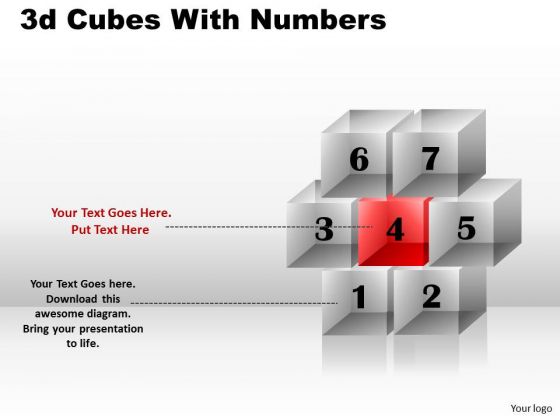 Sales Diagram 3d Cubes With Numbers Business Diagram