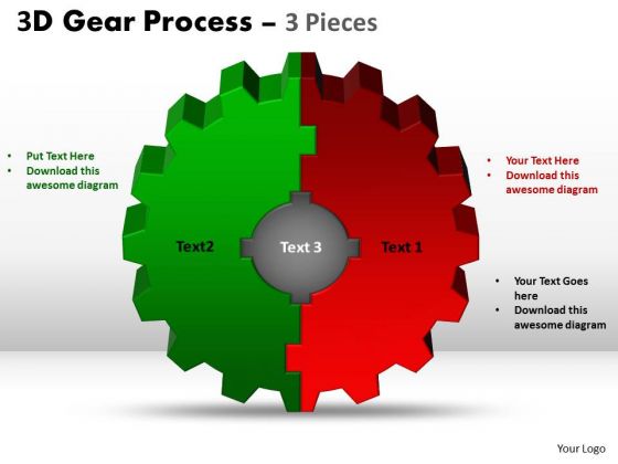 Sales Diagram 3d Gear Process 3 Pieces Style Marketing Diagram
