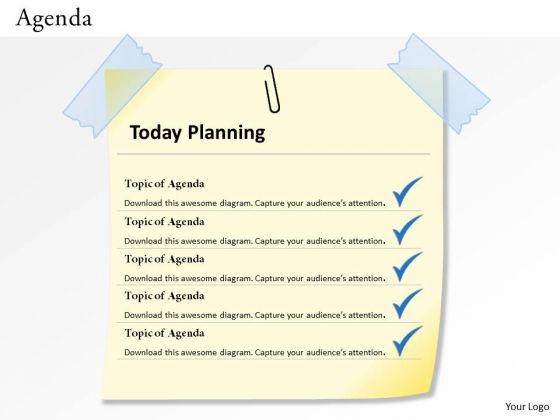 Sales Diagram 5 Staged Agenda Planning Diagram Business Diagram