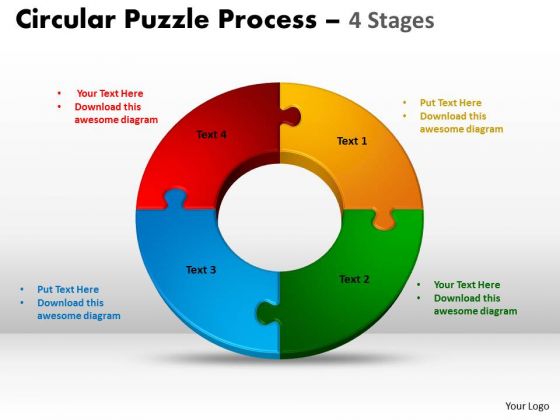 Sales Diagram Components Circular Puzzle Process Consulting Diagram