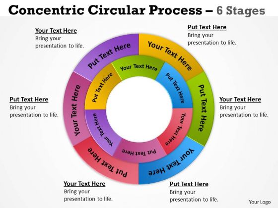 Sales Diagram Concentric Circular Process 6 Stages 5 Marketing Diagram