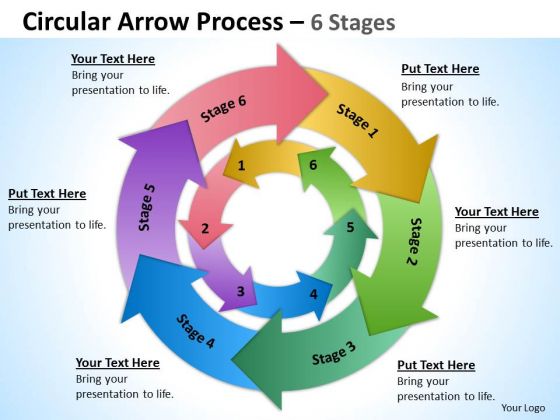 Sales Diagram Concentric Process 6 Stages 6 Strategy Diagram