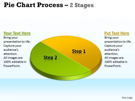 Sales Diagram Pie Chart Process 2 Stages Business Framework Model