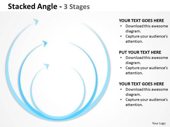 Sales Diagram Stacked Angle Round Blue Consulting Diagram
