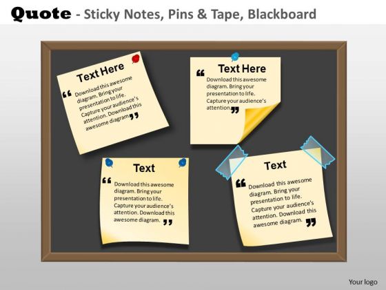 Sales Diagram Stick On Notes With Quotes Business Framework Model