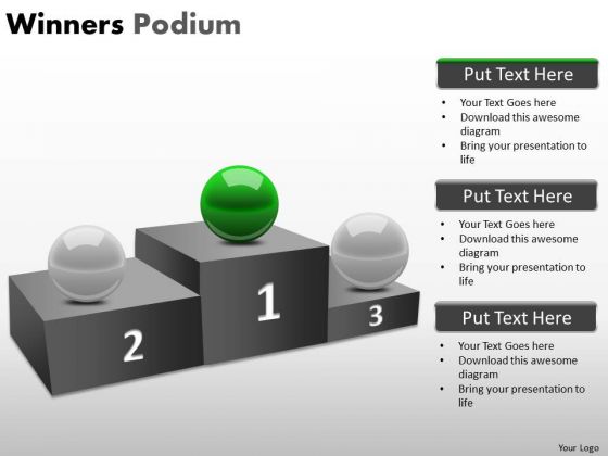 Sales Diagram Winners Podium Strategic Management