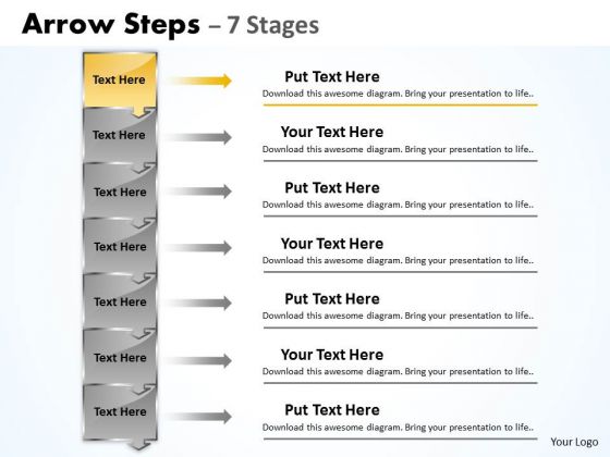 Sales Ppt Theme Plumb Arrow Create PowerPoint Macro 7 Stages 2 Design