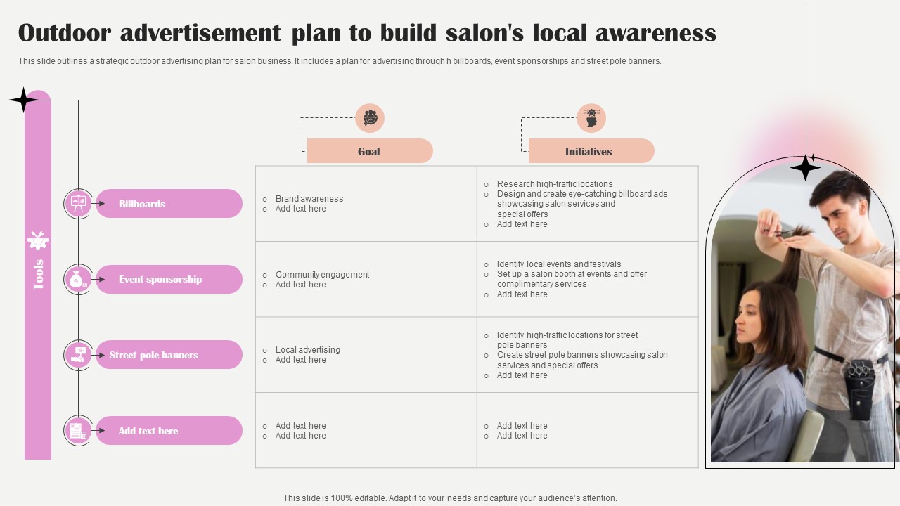 Salon Marketing Plan To Optimize Outdoor Advertisement Plan To Build Salons Strategy SS V