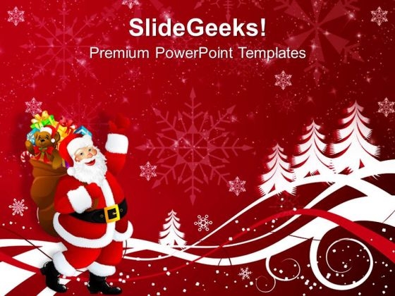 Santa Claus On Christmas Background PowerPoint Templates Ppt Backgrounds For Slides 1112