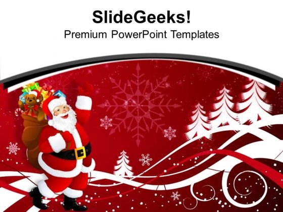 Santa Claus With Gifts Christmas Eve PowerPoint Templates Ppt Backgrounds For Slides 1112