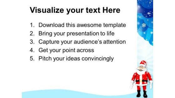 Santa Clause In Snowfall PowerPoint Templates Ppt Backgrounds For Slides 1212