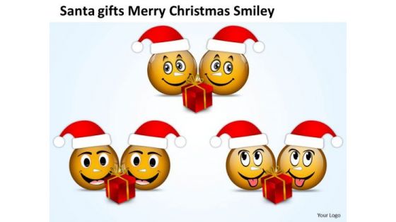 Santa Gifts On Christmas Eve Smileys Joy Peace PowerPoint Templates