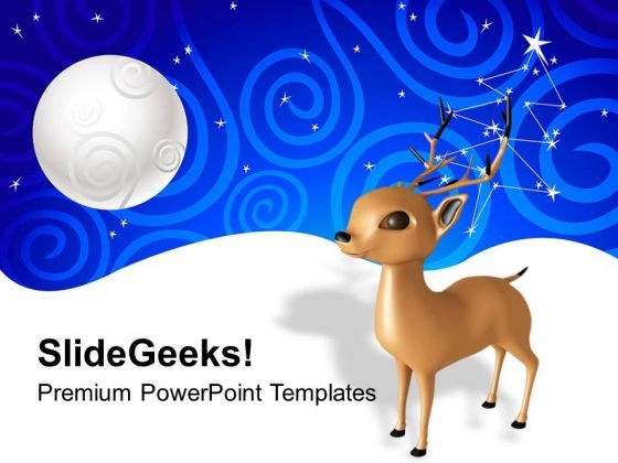 Santa Reindeer Christmas PowerPoint Templates Ppt Backgrounds For Slides 1212