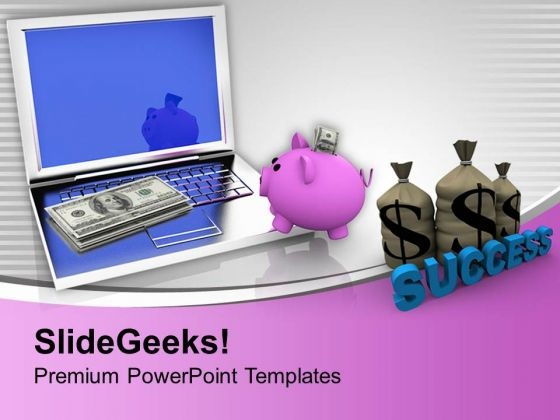 Save Money And Do Banking Online PowerPoint Templates Ppt Backgrounds For Slides 0513