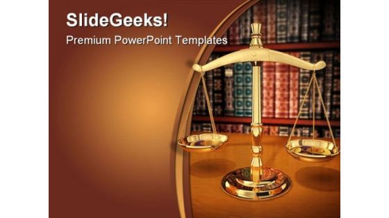 Scales Of Justice Law PowerPoint Themes And PowerPoint Slides 0811