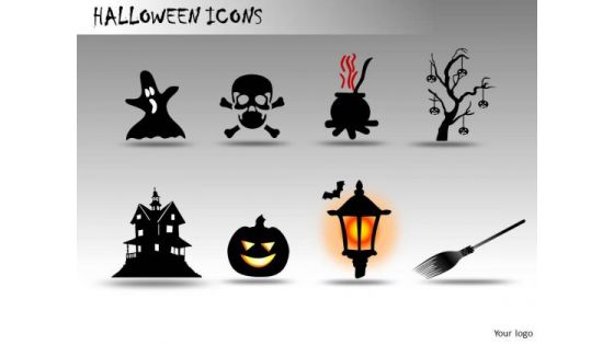Scary Halloween Icons PowerPoint Image Clipart Slides