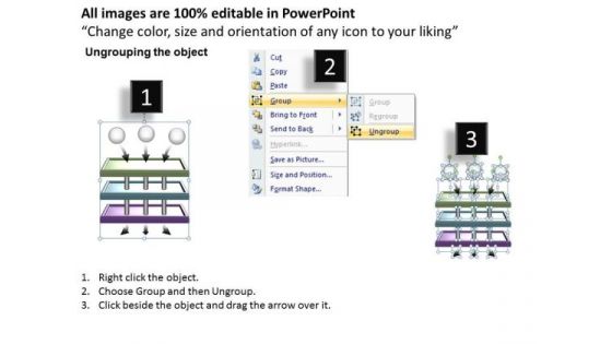 Schematic Filtering Diagram Radial Process PowerPoint Templates